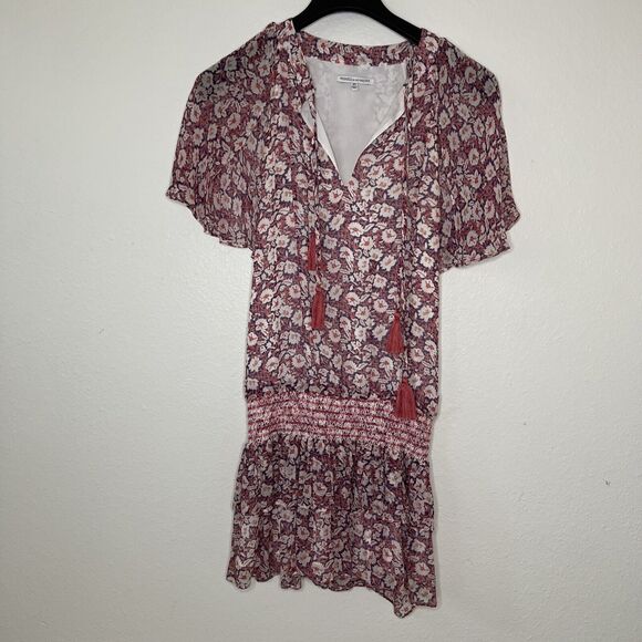 Women’s XS Dress Rebecca Minkoff Mini Pebble Floral Smocked Drop-Waist Knee High - Picture 8 of 12